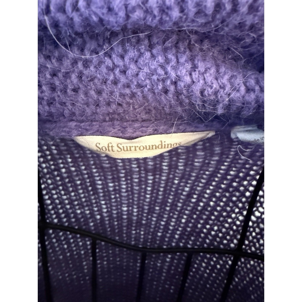 Soft Surroundings Telluride Topper Long Cardigan Size M Purple Wool Mohair - Picture 4 of 8